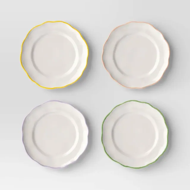 7" 4pk Stoneware Appetizer Plate Set - Threshold™