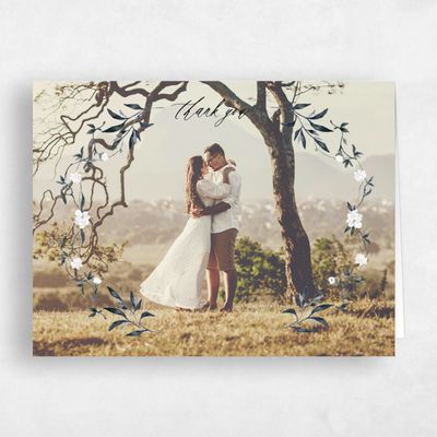 Ebony, White Wedding Thank You - Verdure Landscape