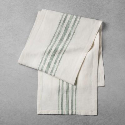 Striped Woven Table Runner - Cream/Green - Hearth & Hand™ with Magnolia