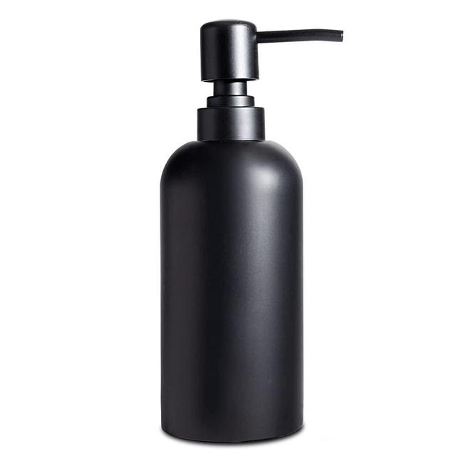 Jo Lavie - Countertop Hand Soap Dispenser - Refillable Resin Pump Bottle for Shampoo, Body Wash, Shower Gel, Lotion - Modern Decorative Accessories for Kitchen, Bathroom - Matte Black
