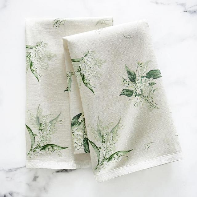 Monique Lhuillier Lily Of The Valley Organic Guest Towels, Set of 2