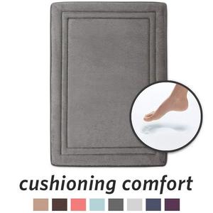 MindsInSync - Microdry 10873 Quick Drying Memory Foam Bath mat with GripTex skid-resistant base, 17 x 24, Charcoal