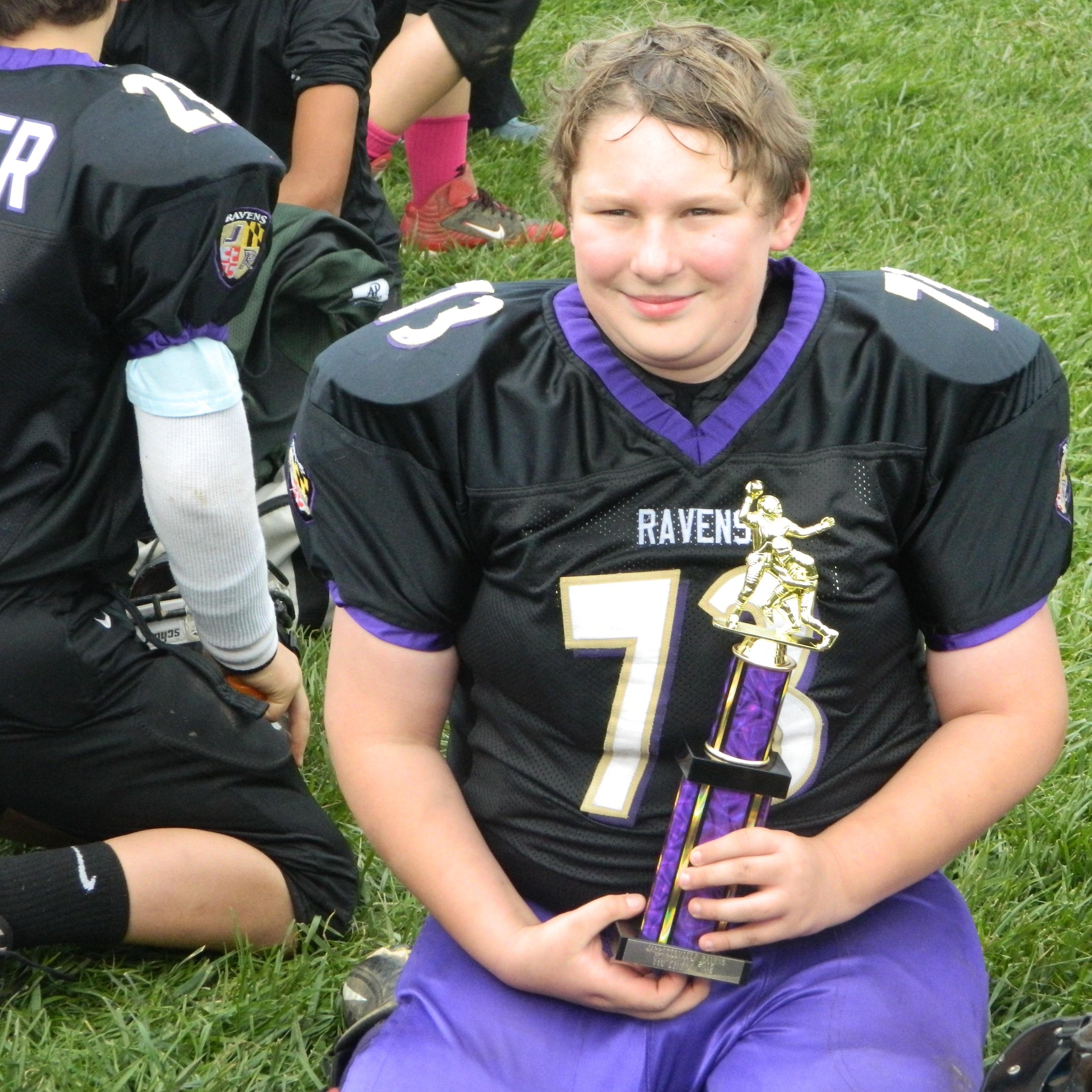 When  James played football, he won the MVP for one of his last games!