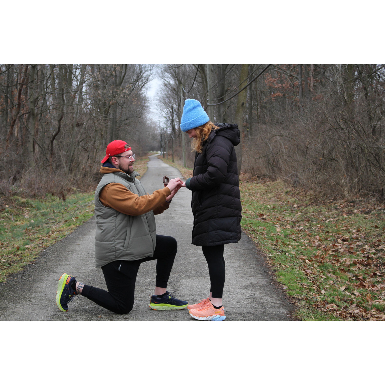 Surprise proposal on Bailee's favorite path