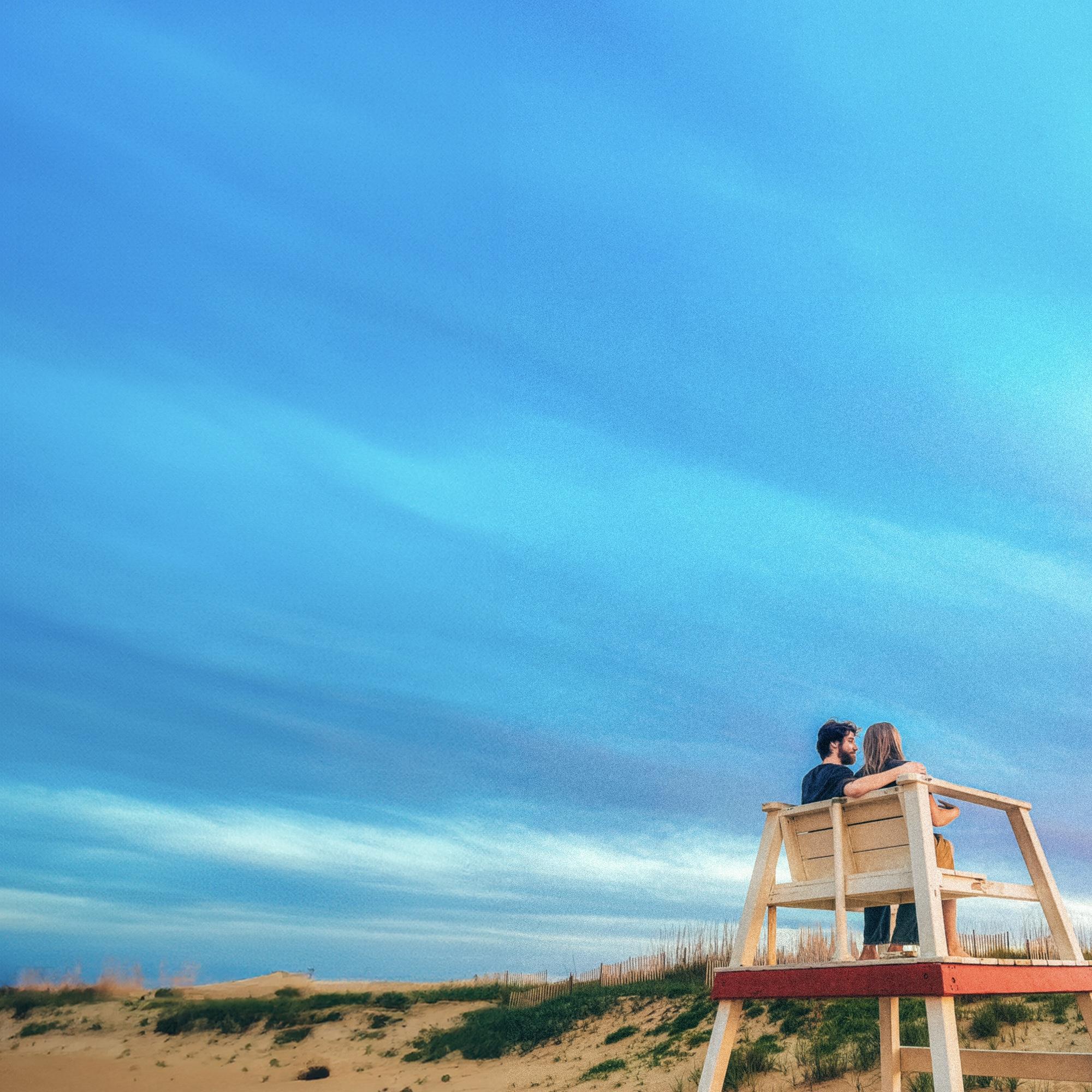 A friend captured us enjoying the sunset