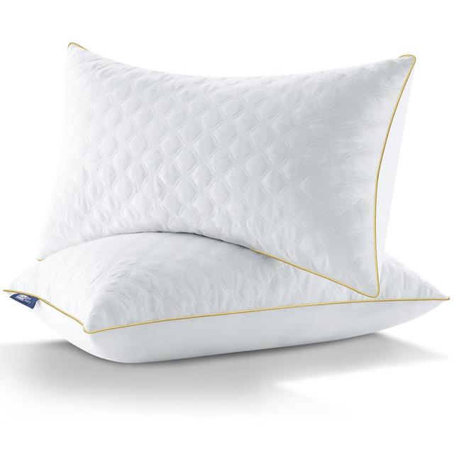 BedStory Bed Pillows for Sleeping, Pillows Queen Size Set of 2, Premium Quality Hotel Luxury Pillows, Soft and Supportive for Side, Back, Stomach Sleepers -Gold