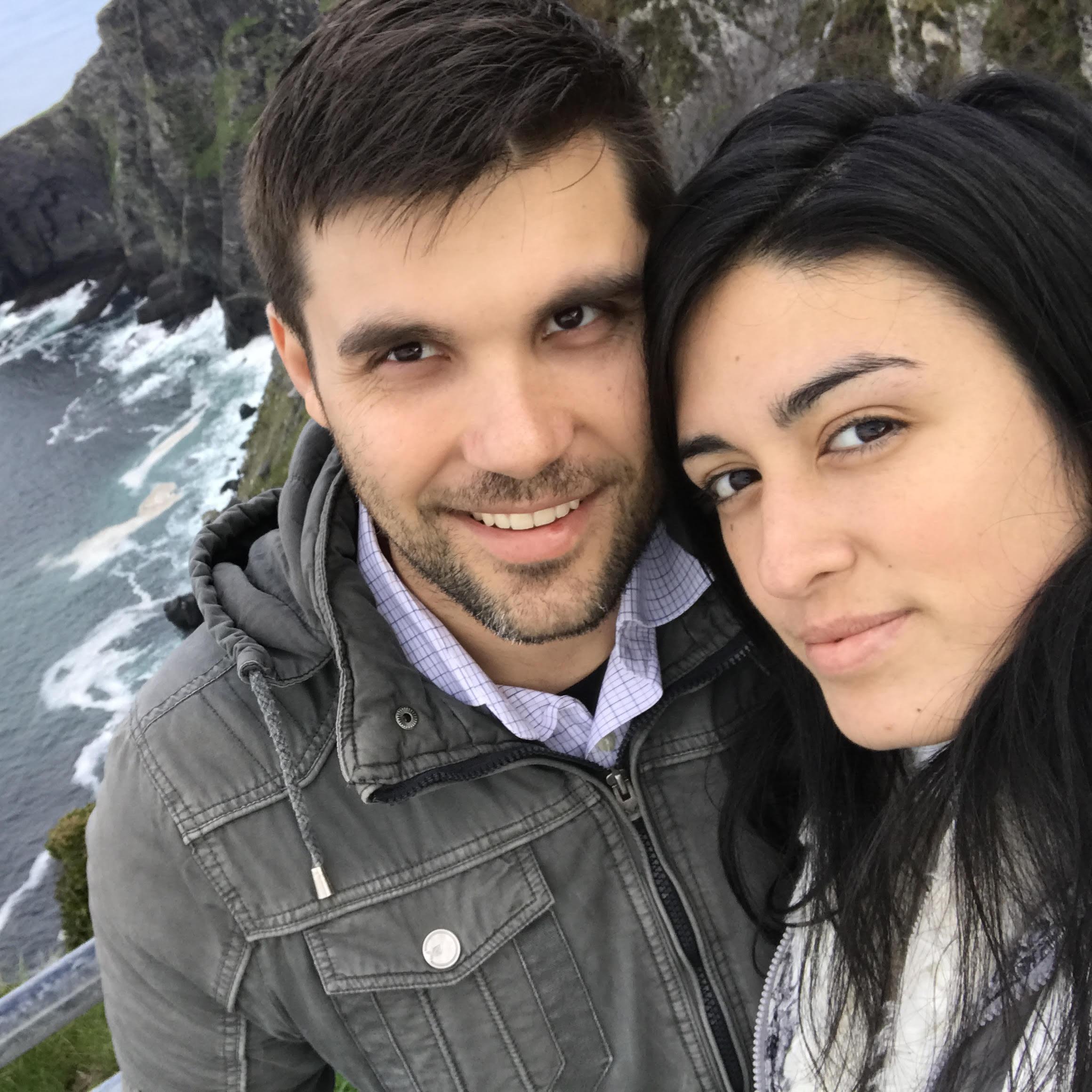 Jose and Katie take a cliff side selfie in Ireland.
West coast of Ireland, October 2016
