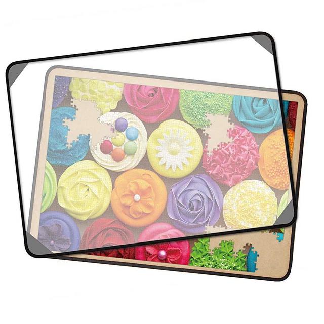 Puzzle Board with lid, Jigsaw Puzzle Boards with Cover Portable Puzzle Mats for 1000 Piece Jigsaw Puzzle, Non-Slip Flannelette Surface, Sturdy and Movable, 23" x 32"