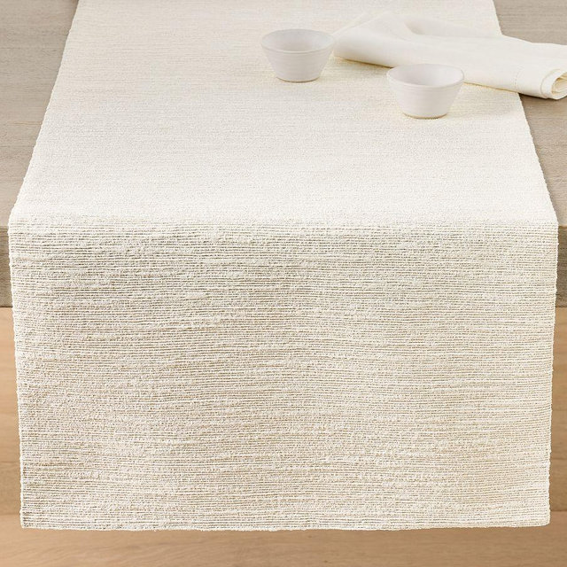 Shimmer Textural Runner - White