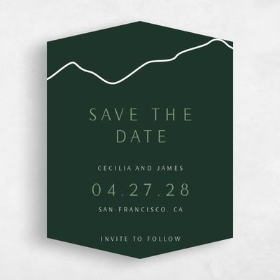 Green Diamond Wedding Save the Date - Cedarcrest Portrait