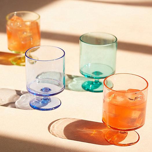 Rainbow Acrylic Stemmed Tumblers, Set of 4