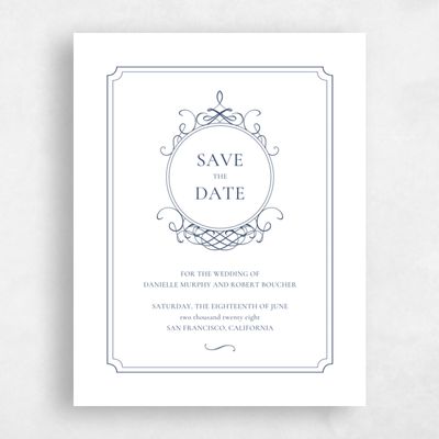 Navy, Blue Wedding Save the Date - Malta Type Letterpress