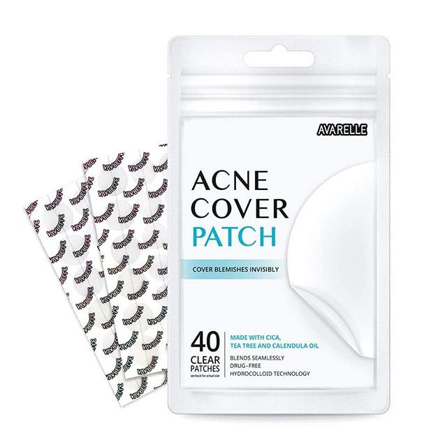 Avarelle Acne Pimple Patch (40 Count) Absorbing Hydrocolloid Spot Treatment with Tea Tree Oil, Calendula Oil and Cica, Certified Vegan, Cruelty Free