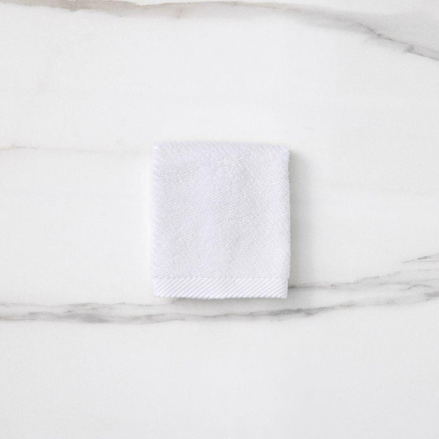 Diagonal Ribbed Bath Towel, Wash Cloth, White