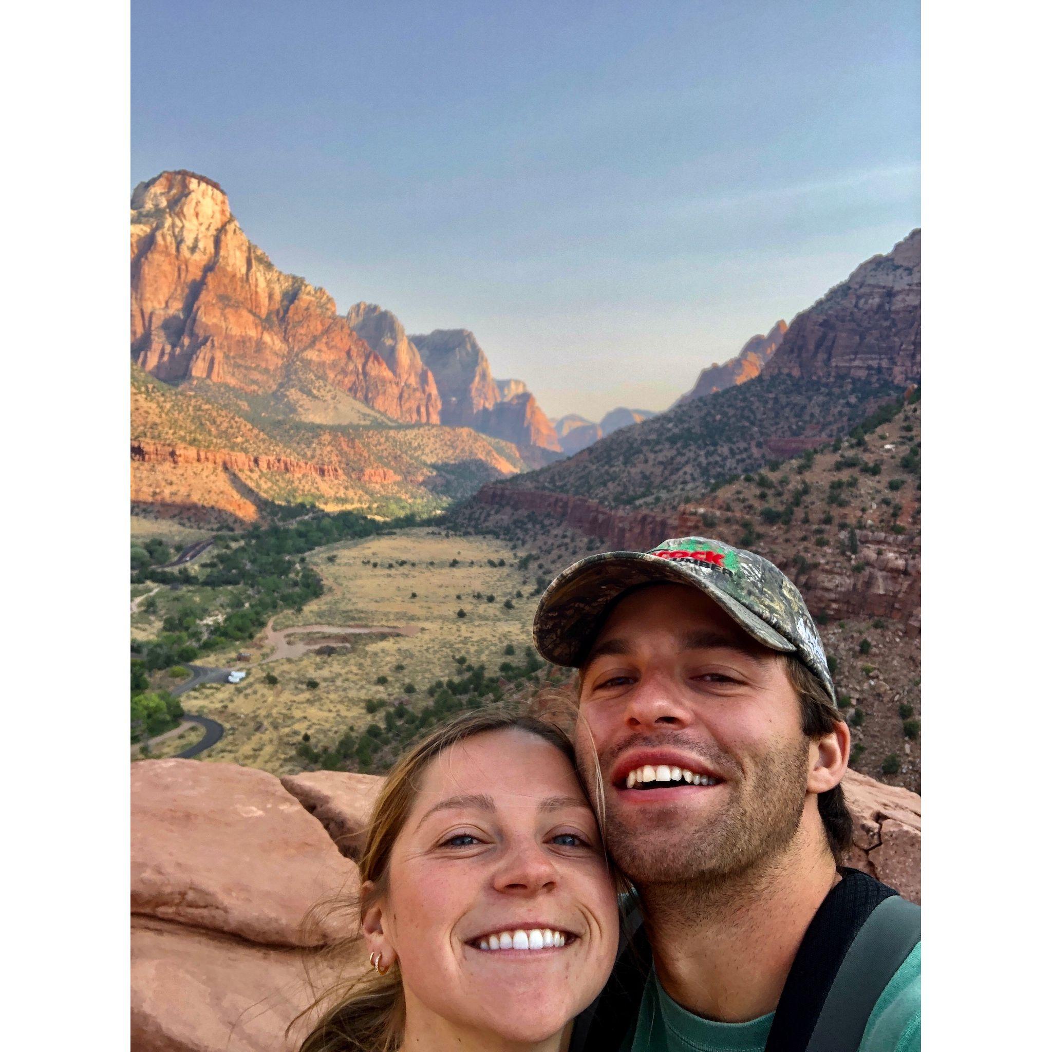 We first said I love you in Zion National Park in September of 2020!