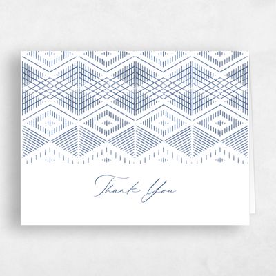 Dusty Cobalt, Blue Wedding Thank You - Wellington Landscape