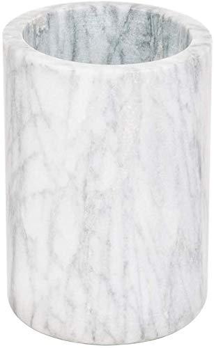 Kota Japan White Marble Stone Wine Champagne Bottle Chiller Cooler - 7" X 5". Works Great as Elegant Utensil Holder
