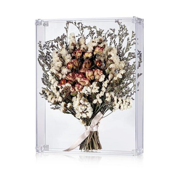 MarccTipton 11x14 Acrylic Shadow Box, Assemble Display Case, DIY Tabletop/Wall Mount Display Frame, All Clear Memory Box for Dried Flowers/Kids Room/Birthday/Wedding(11x14x2.5”, Need to be Assemble)