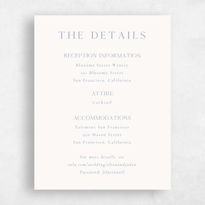 Blue Floral Wedding Enclosure - Coquelicot