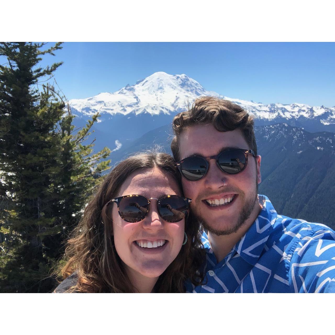 Celebrating our 2nd anniversary by riding the gondola to view Mount Rainier. August 2022
