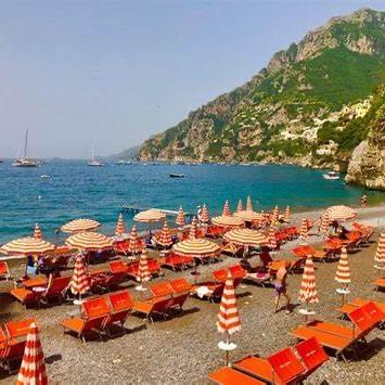 Beach Club in Italy for our Honeymoo