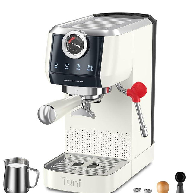 Tuni 58mm Dual Boiler Espresso Machine, 20 Bar Espresso Maker with 10mm Steam Milk Frother, Stainless Steel Semi-automatic Coffee Machine with UKLA Pump for Espresso,Cappuccino (E2 with Upgrade Kit)