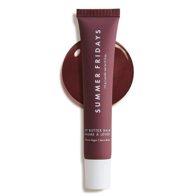 Summer Fridays Lip Butter Balm - Moisturizing Lip Gloss for Instant Shine + Sheer Color - With Nourishing Shea Butter - Everyday Makeup + Skin Care Summer Essentials - Vegan - Brown Sugar (.5 Oz)