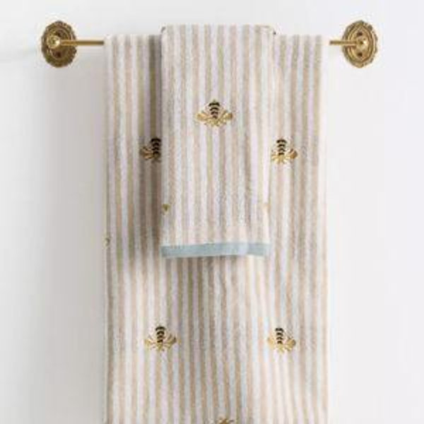 Icon Stripe Cotton Towel Collection - Bee, Hand Towel