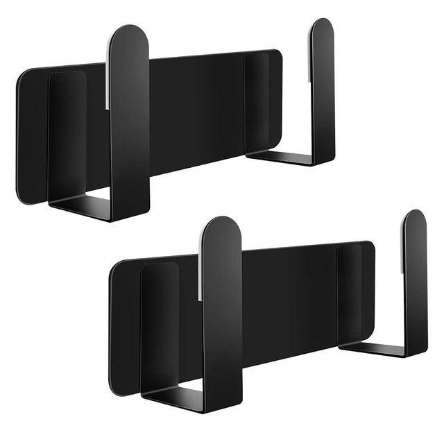 YOUGRIDDA Pot Lid Rack, Wall Mounted 304 Stainless Steel Pan Lid Organizer Holder, Self Adhesive, Kitchen Cooking Utensil Tool (Black, Set of 2)
