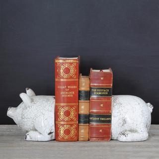 Decorative Antique Pig Bookends, Set of 2