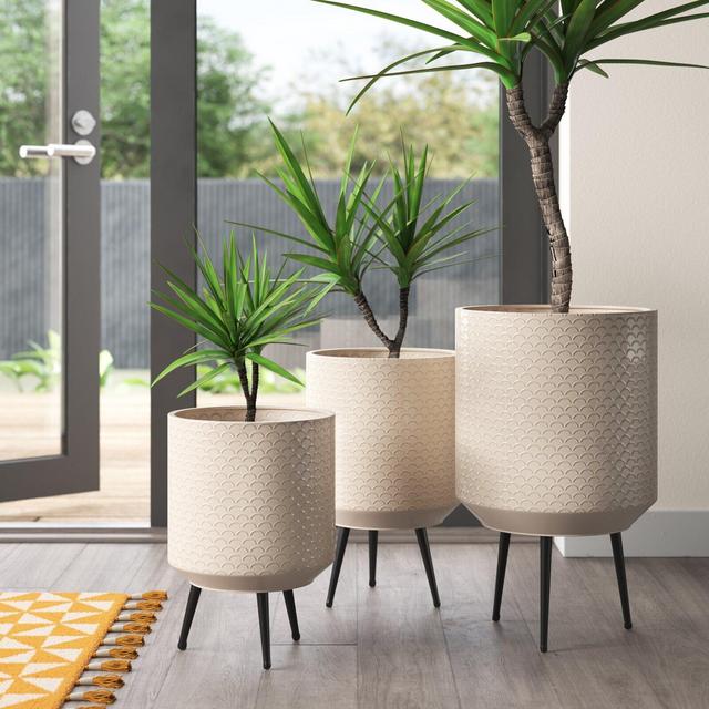 Adeliza 3-Piece Iron Pot Planter Set