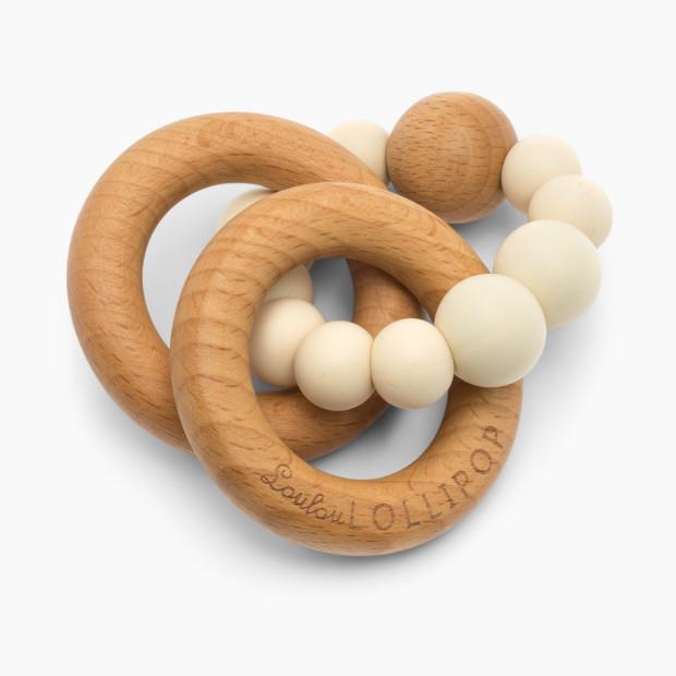 Loulou LollipopBubble Silicone & Wood Teething Rattle