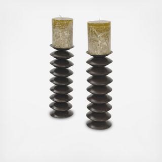 Disc Candlestick, Set of 2