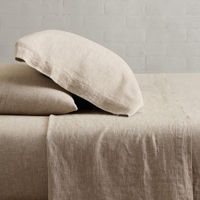European Linen Queen Sheet Set, Dark Flax