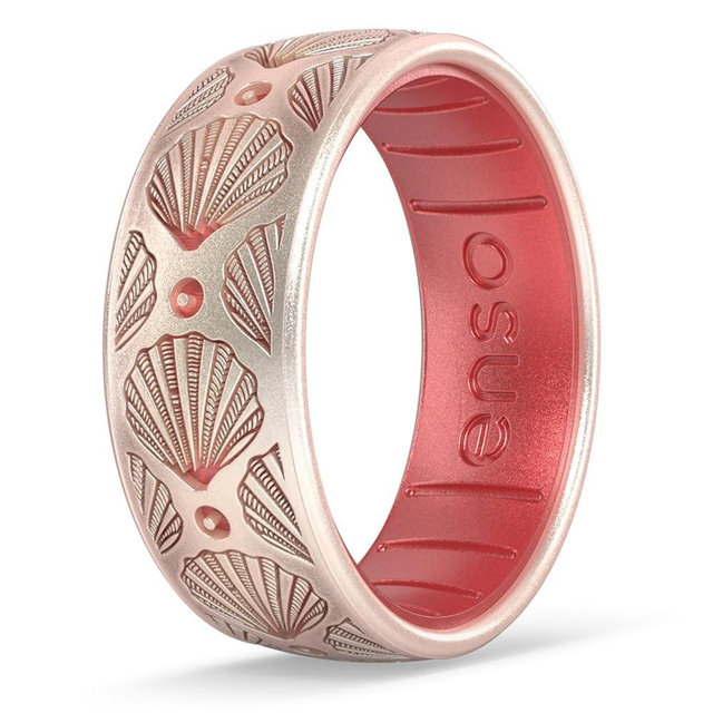 Enso Rings Summer Etched Silicone Ring - Ultra Comfortable, Breathable, and Safe