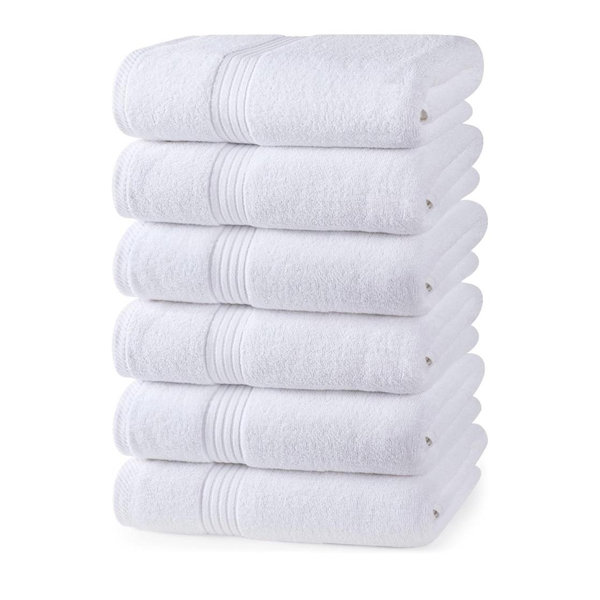 Utopia Towels 6 Piece Premium Hand Towels Set, (16 x 28 inches) 100% Ring Spun Cotton, Lightweight and Highly Absorbent Towels for Bathroom, Travel, Camp, Hotel, and Spa (White)