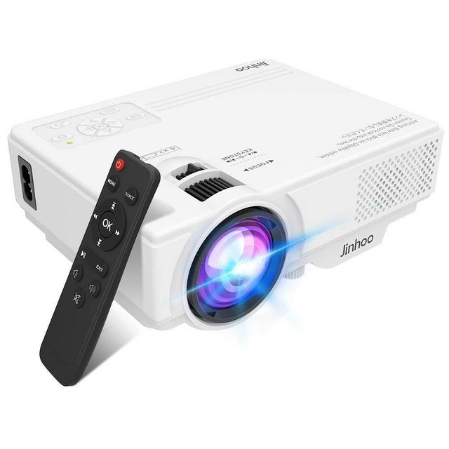 2020 Newest, Jinhoo Mini Overhead Projector 3500 Lux Full HD 1080P Supported, Home Theater Video Projector with 176'' Projector Size 55000 Hours, Compatible with TV Stick,HDMI,AV, USB,Laptop