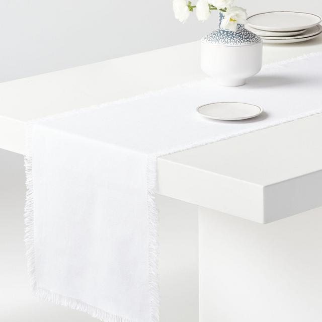 Bonita White 90" Fringe Runner