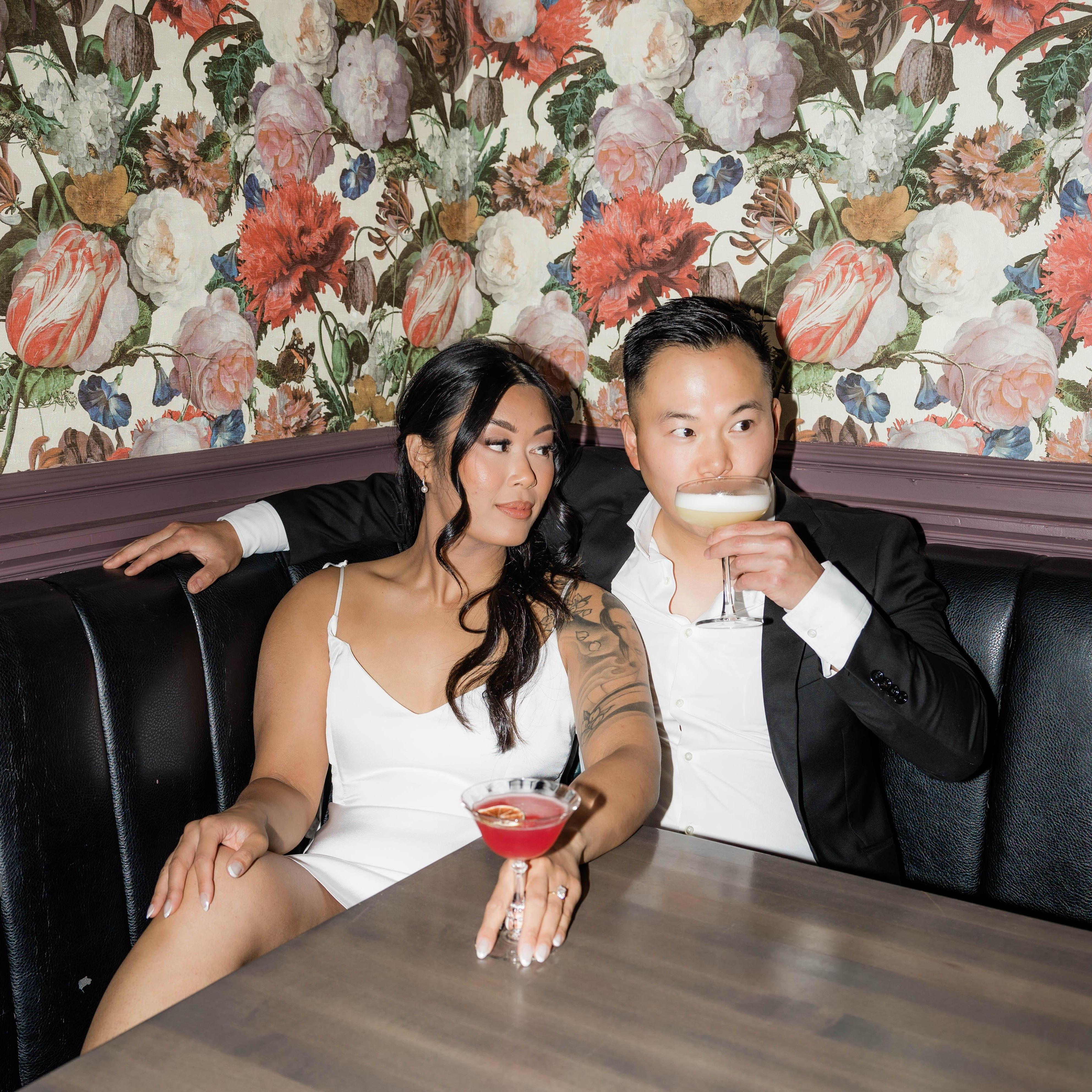 Engagement photos at The Common, Edmonton, where we first met.