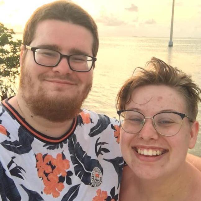 Morgan and Clayton visiting Clay's grandpa in Florida