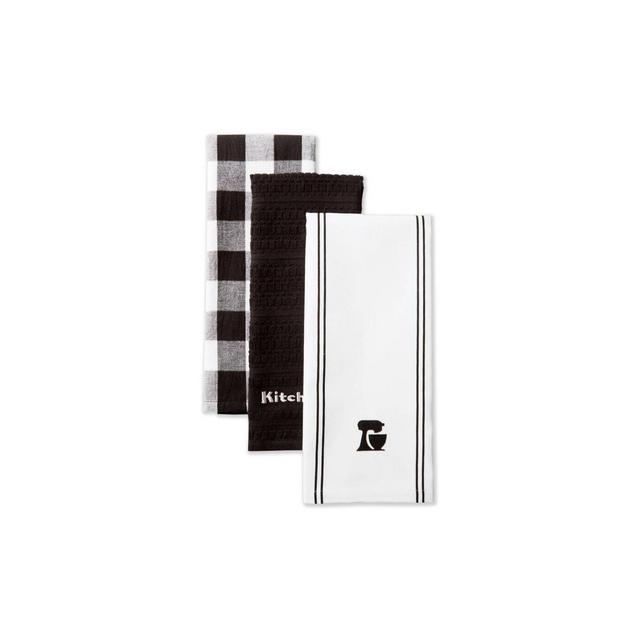 KitchenAid 3pk Mixer Kitchen Towels Black/White