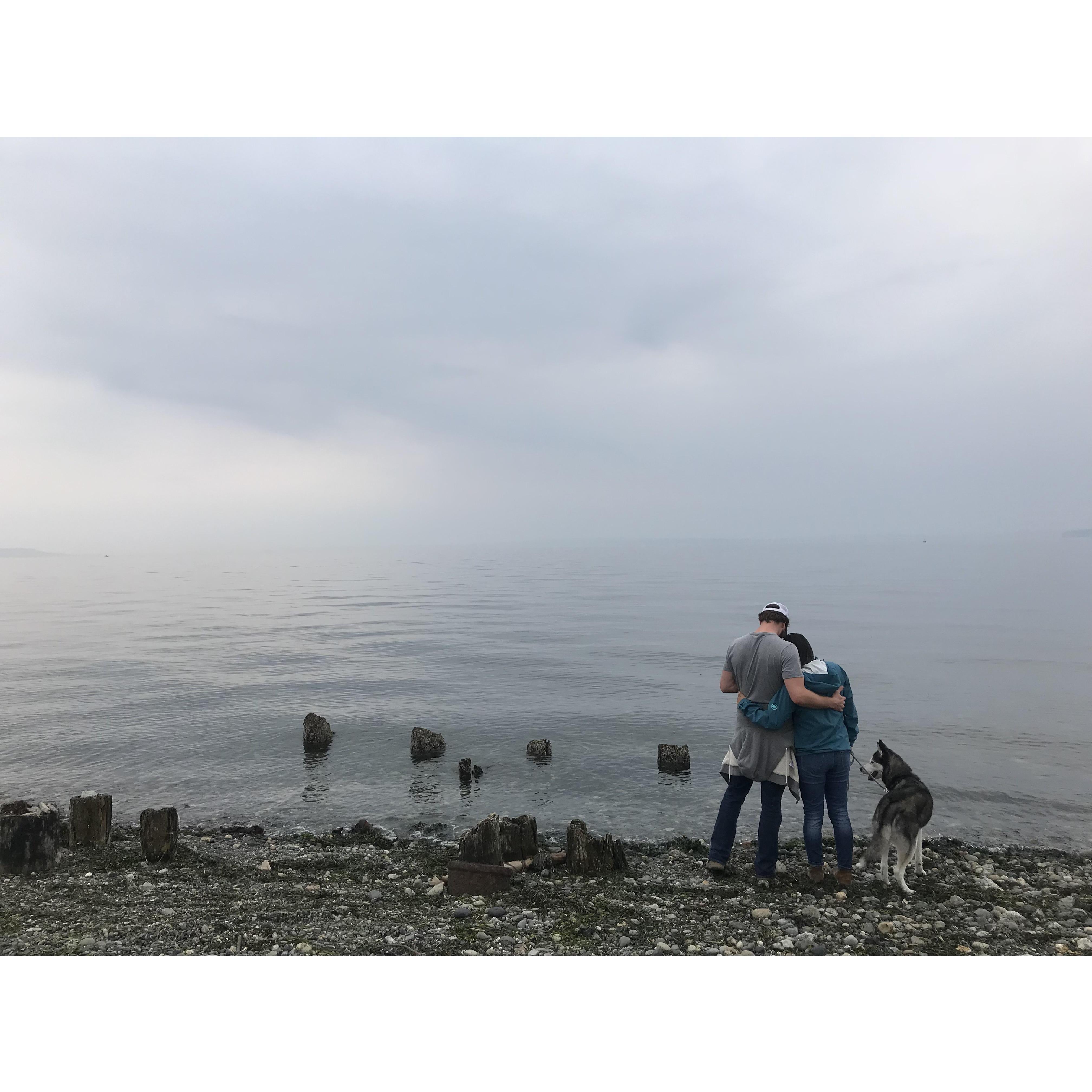 Taken by Becca, one of the bridesmaids, along the Washington coast.
