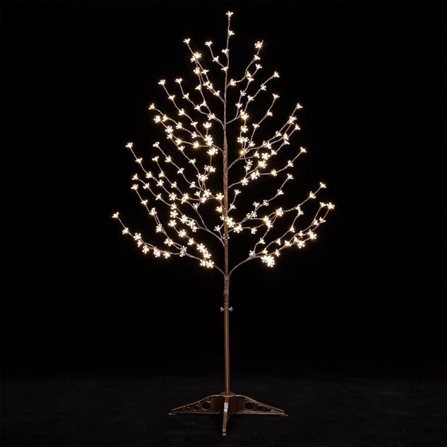 TYBEEU 5ft Lighted Cherry Blossom Tree with 184 Warm White LED Lights for Holiday Decor - Dimmable, UL Certified, Waterproof - Ideal for Indoor and Outdoor Decoration