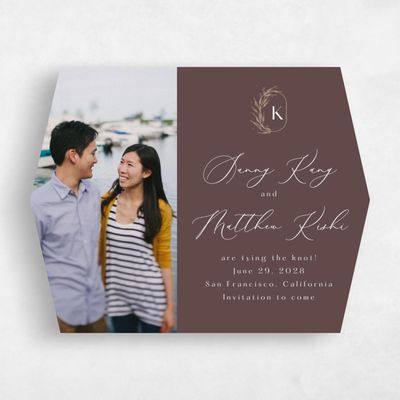 Brown Diamond Wedding Save the Date - Eyota Photo