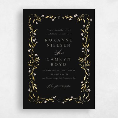 Black Wedding Invitation - Clarissa Classic Foil