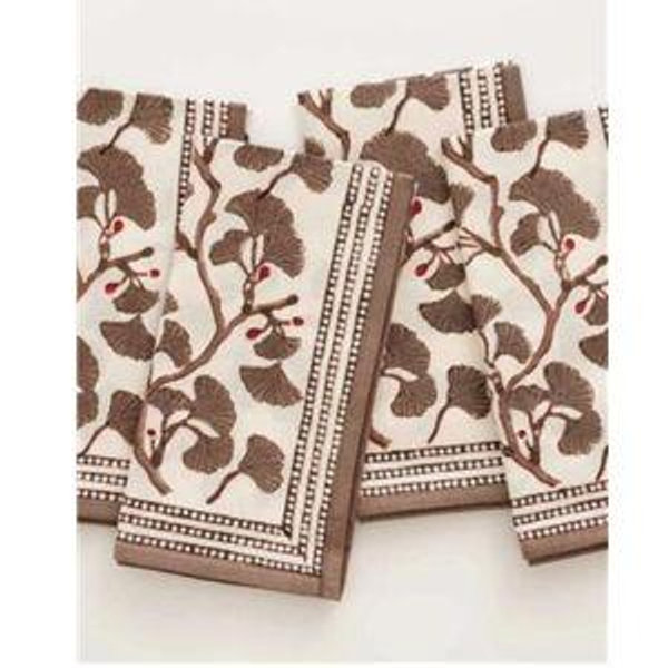 GINKGO TAUPE NAPKIN | SET OF 4