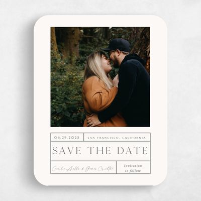 Beige Rounded Wedding Save the Date - Colfax Photo