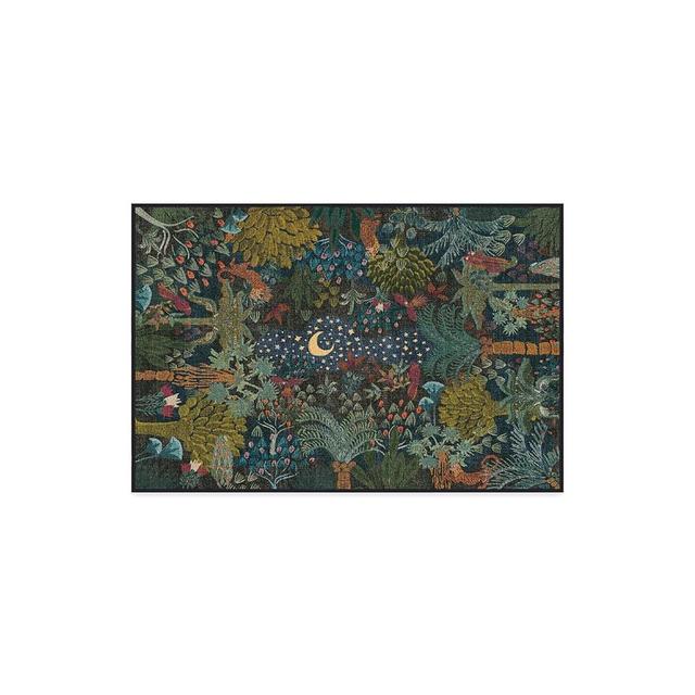 RUGGABLE x Justina Blakeney Washable Rug - Bohemian Area Rug for Living Room Bedroom Kitchen - Non-Slip, Pet & Child Friendly, Stain & Water Resistant- Josephine Midnight 2'x3' (Standard Pad)