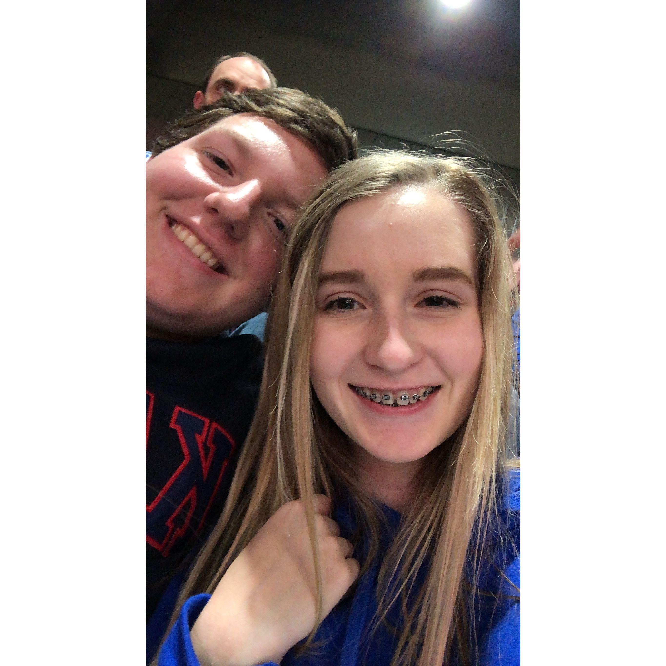 Kaylee surprised Tyler with tickets to the  Big 12 basketball tournament