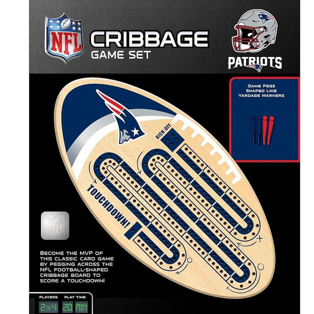 Masterpieces Unisex Adult NFL Cribbage Game - New England Patriots Fan Set